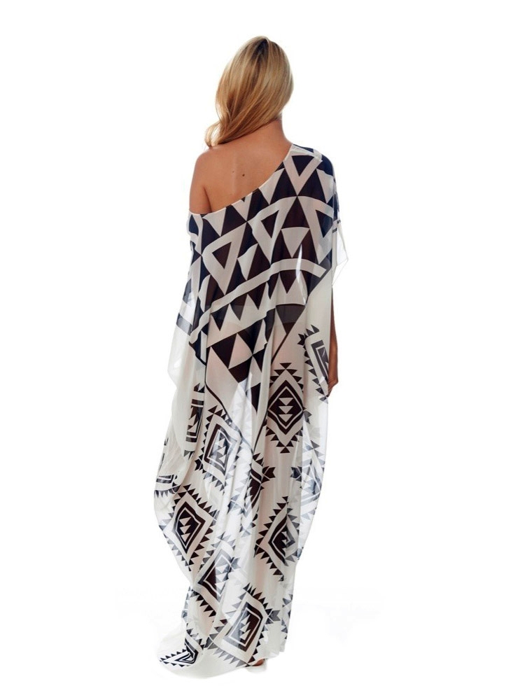 F4759 Kaftan Pareo Sarongs Cover-Up Chiffon Beach Dress